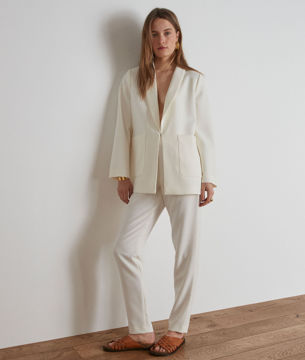 Picture of ALIZEE OVERSIZED CREAM BLAZER
